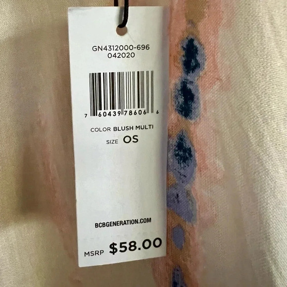 NWT BCBGeneration Blush Tie Dye Tassels Kimono - Picture 10 of 16
